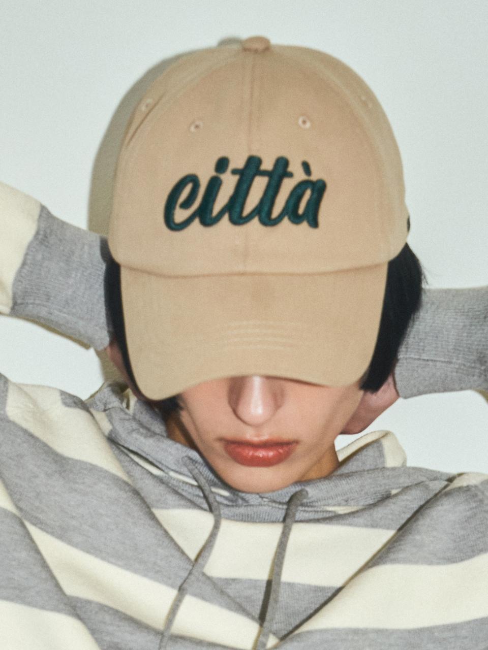 CITTA Signature Citta Logo Stitch Ball Cap [Beige] (CTA922)