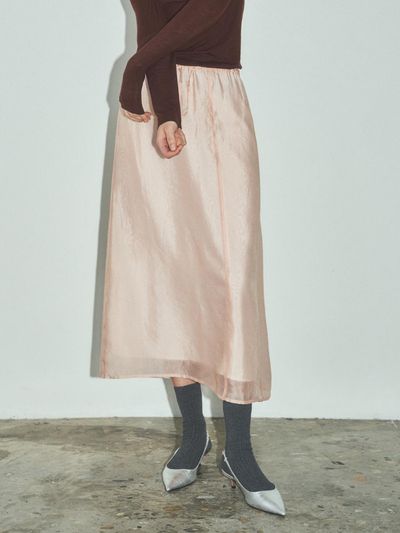 CITTA Utility Signature See-through Layered Skirt [Pink]