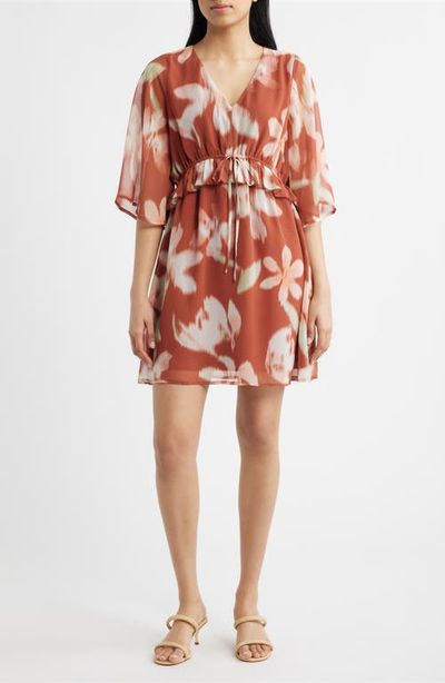 CITY BLUES CITY BLUES Abstract Floral Print Minidress