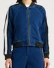 CITY BLUES CITY BLUES Athletic Stripe Denim Bomber Jacket - 4