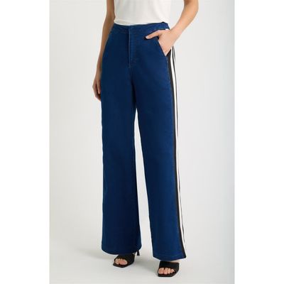CITY BLUES CITY BLUES Athletic Stripe High Waist Relaxed Wide Leg Jeans