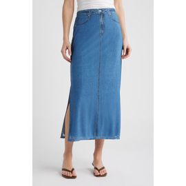 CITY BLUES CITY BLUES Denim Mesh Maxi Skirt