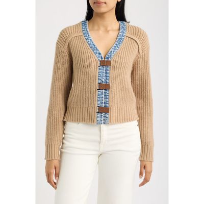 CITY BLUES CITY BLUES Denim Trim Cardigan