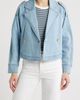 CITY BLUES CITY BLUES Double Breasted Denim Crop Trench Jacket - 1