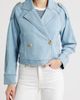 CITY BLUES CITY BLUES Double Breasted Denim Crop Trench Jacket - 4