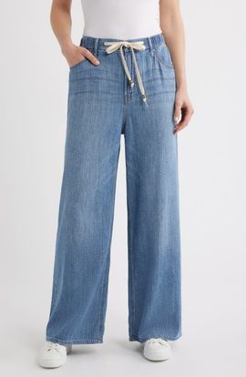 CITY BLUES CITY BLUES Drawstring Wide Leg Jeans