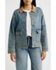 CITY BLUES CITY BLUES Faux Suede Collar Denim Jacket - 1