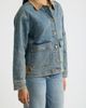 CITY BLUES CITY BLUES Faux Suede Collar Denim Jacket - 3