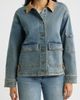 CITY BLUES CITY BLUES Faux Suede Collar Denim Jacket - 4