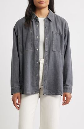 CITY BLUES CITY BLUES Gramercy Oversize Denim Snap-Up Shirt