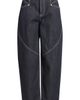 CITY BLUES CITY BLUES High Waist Spliced Seam Crescent Leg Jeans - 5