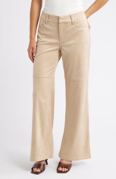 CITY BLUES CITY BLUES High Waist Wide Leg Faux Suede Jeans