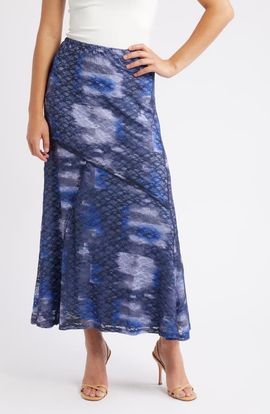 CITY BLUES CITY BLUES Lace A-Line Maxi Skirt