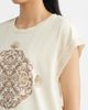 CITY BLUES CITY BLUES Lace Trim Dolman Sleeve Stretch Cotton Graphic T-Shirt - 4