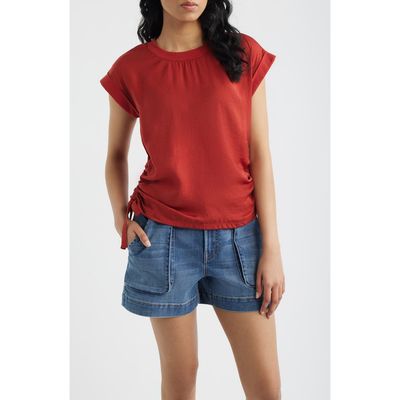 CITY BLUES CITY BLUES Mixed Media Drawstring T-Shirt