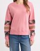 CITY BLUES CITY BLUES Plaid Sleeve Crewneck Sweatshirt - 1