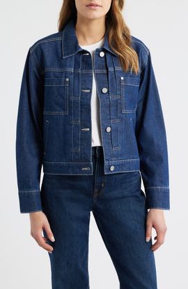 CITY BLUES CITY BLUES Pleated Denim Jacket