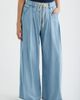 CITY BLUES CITY BLUES Pleated Drawstring Wide Leg Denim Pants - 1