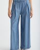 CITY BLUES CITY BLUES Pleated Stripe Wide Leg Denim Pants - 1