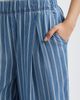 CITY BLUES CITY BLUES Pleated Stripe Wide Leg Denim Pants - 4