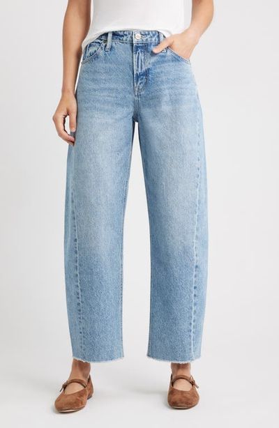 CITY BLUES CITY BLUES Raw Hem High Waist Ankle Barrel Leg Jeans