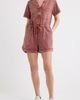 CITY BLUES CITY BLUES Short Sleeve Drawstring Romper - 1