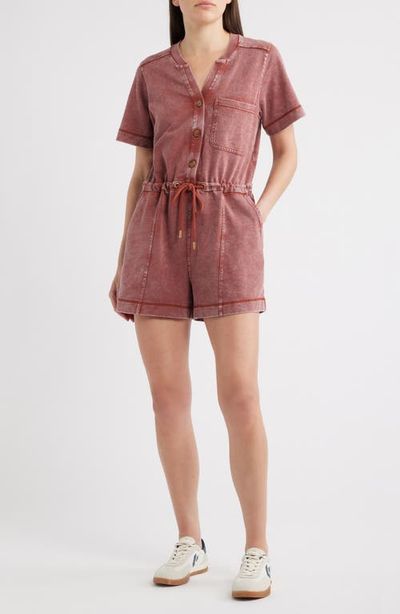 CITY BLUES CITY BLUES Short Sleeve Drawstring Romper