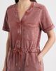 CITY BLUES CITY BLUES Short Sleeve Drawstring Romper - 4