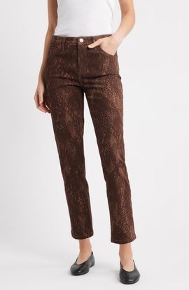 CITY BLUES CITY BLUES Snakeskin Print Ankle Skinny Jeans