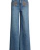 CITY BLUES CITY BLUES Stud Embroidered Wide Leg Jeans - 5