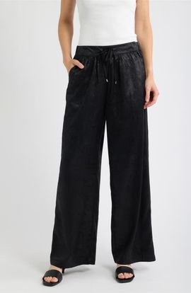 CITY BLUES CITY BLUES Tie Waist Metallic Tuxedo Track Pants