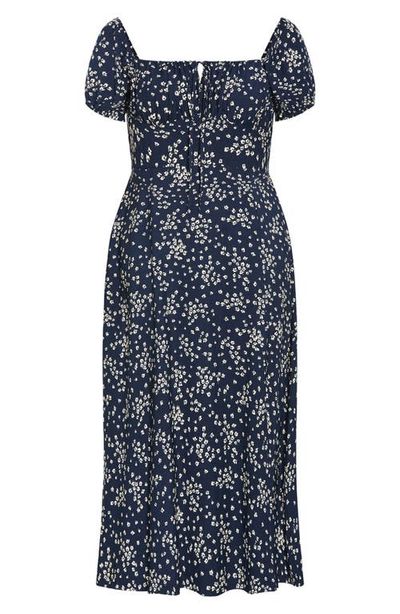 City Chic City Chic Abbigail Floral Print Short Sleeve Midi Dress