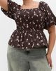 City Chic City Chic Aire Field Print Peplum Top - 1