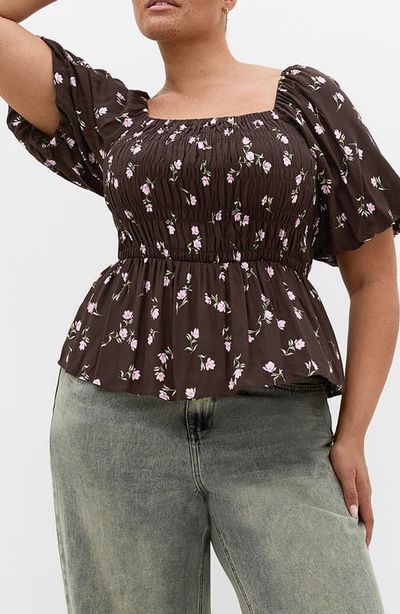 City Chic City Chic Aire Field Print Peplum Top