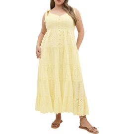 City Chic City Chic Allegra Eyelet Lace Midi Sundress