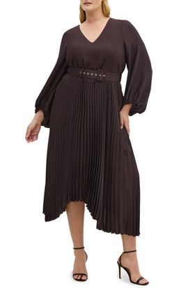 City Chic City Chic Amara Accordion Pleat Sateen Dress