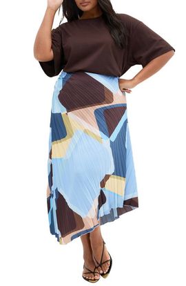 City Chic City Chic Amaya Pleated Asymmetrical Skirt