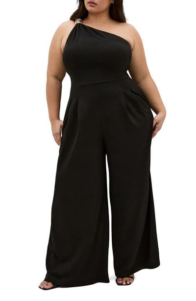 City Chic City Chic Amber Asymmetric One-Shoulder Jumpsuit