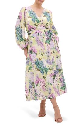 City Chic City Chic Anastasia Long Sleeve Maxi Wrap Dress