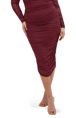 City Chic City Chic Anastasia Ruched Midi Skirt