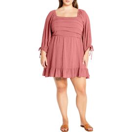 City Chic City Chic Arden Pleated Clip Dot Minidress