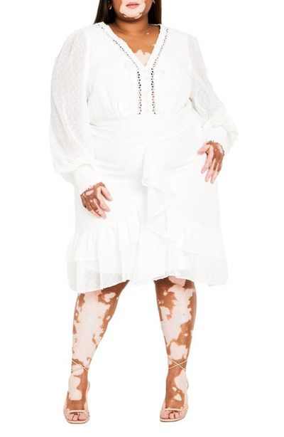City Chic City Chic Ariyah Ruffle Clip Dot Dress