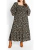City Chic City Chic Avana Floral Long Sleeve Midi Dress - 1