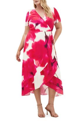 City Chic City Chic Bea Floral Print Wrap Midi Dress