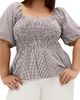 City Chic City Chic Belle Gingham Peplum Top - 1