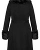 City Chic City Chic Blushing Belle Twill Coat with Faux Fur Collar - 4
