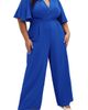 City Chic City Chic Braelynn Flutter Sleeve Jumpsuit - 1