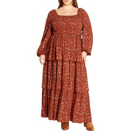 City Chic City Chic Cassidy Floral Smocked Maxi Dress