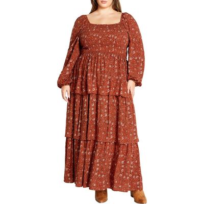 City Chic City Chic Cassidy Floral Smocked Maxi Dress