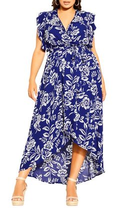 City Chic City Chic Castaway Floral High-Low Maxi Dress
